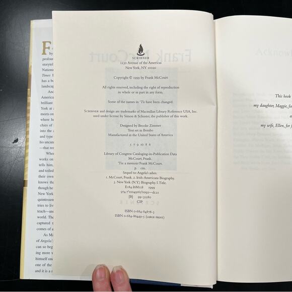 NEW ‘Tis by Frank McCourt Memoir Hardcover Nonfiction Book NWT - Picture 9 of 12